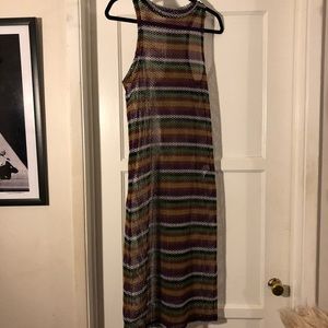 Zara multicolored mesh midi dress